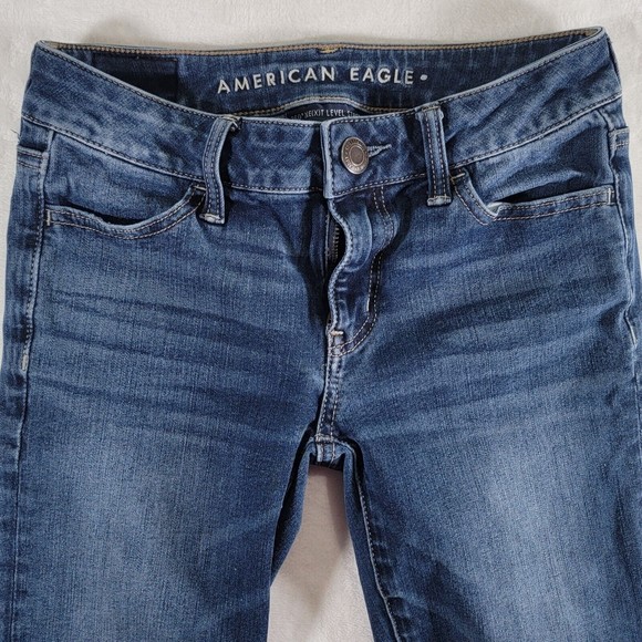 American Eagle Jeans 360 Ne(x)t Level Stretch Jegging Women’s Size 0 Blue Denim - Picture 5 of 16